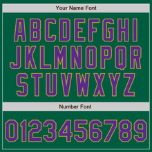 Load image into Gallery viewer, Custom Kelly Green Purple-Old Gold Authentic Baseball Jersey