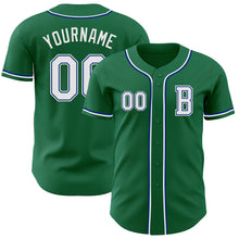 Load image into Gallery viewer, Custom Kelly Green White-Royal Authentic Baseball Jersey