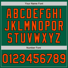 Load image into Gallery viewer, Custom Kelly Green Orange-Black Authentic Baseball Jersey