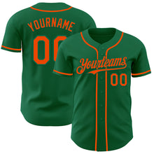 Load image into Gallery viewer, Custom Kelly Green Orange Authentic Baseball Jersey