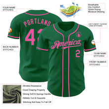 Load image into Gallery viewer, Custom Kelly Green Pink Authentic Baseball Jersey