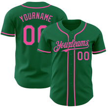 Load image into Gallery viewer, Custom Kelly Green Pink Authentic Baseball Jersey