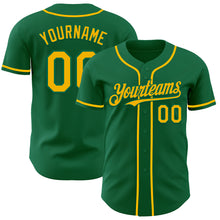 Load image into Gallery viewer, Custom Kelly Green Gold Authentic Baseball Jersey