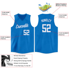 Load image into Gallery viewer, Custom Blue White V-Neck Basketball Jersey