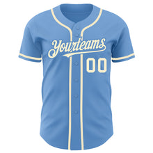 Load image into Gallery viewer, Custom Light Blue Cream Authentic Baseball Jersey