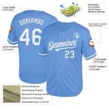 Load image into Gallery viewer, Custom Light Blue White Mesh Authentic Throwback Baseball Jersey