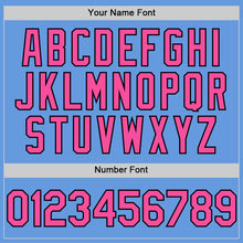 Load image into Gallery viewer, Custom Light Blue Pink-Black Mesh Authentic Throwback Baseball Jersey