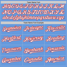 Load image into Gallery viewer, Custom Light Blue White-Red Mesh Authentic Throwback Baseball Jersey