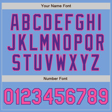Load image into Gallery viewer, Custom Light Blue Pink-Purple Authentic Baseball Jersey