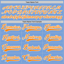 Load image into Gallery viewer, Custom Light Blue Bay Orange-White Hockey Lace Neck Jersey