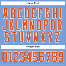 Load image into Gallery viewer, Custom Light Blue Orange-White Hockey Lace Neck Jersey