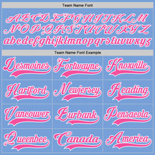 Load image into Gallery viewer, Custom Light Blue Pink-White Hockey Lace Neck Jersey