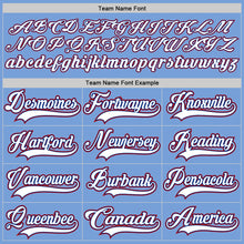 Load image into Gallery viewer, Custom Light Blue Royal-Red Hockey Lace Neck Jersey