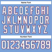 Load image into Gallery viewer, Custom Light Blue Royal-Red Hockey Lace Neck Jersey