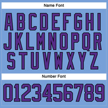 Load image into Gallery viewer, Custom Light Blue Purple-Black Hockey Lace Neck Jersey