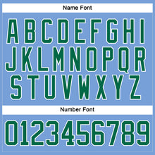 Load image into Gallery viewer, Custom Light Blue Kelly Green-White Hockey Lace Neck Jersey