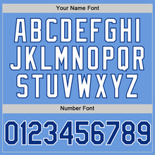 Load image into Gallery viewer, Custom Light Blue Royal-White Authentic Throwback Baseball Jersey