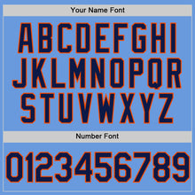 Load image into Gallery viewer, Custom Light Blue Navy-Orange Authentic Throwback Baseball Jersey