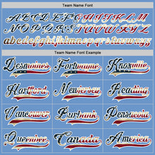 Load image into Gallery viewer, Custom Light Blue Vintage USA Flag-White Hockey Jersey