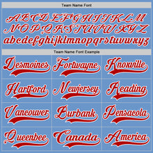 Load image into Gallery viewer, Custom Light Blue Red-White Hockey Jersey