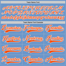 Load image into Gallery viewer, Custom Light Blue Orange-White Hockey Jersey