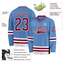 Load image into Gallery viewer, Custom Light Blue Maroon-White Hockey Jersey