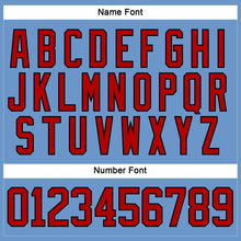 Load image into Gallery viewer, Custom Light Blue Red-Black Hockey Jersey