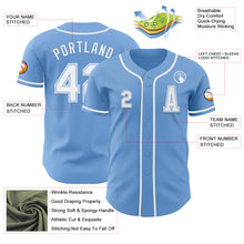 Load image into Gallery viewer, Custom Light Blue White Authentic Baseball Jersey