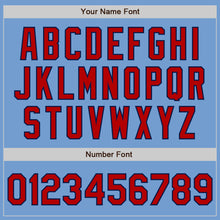 Load image into Gallery viewer, Custom Light Blue Red-Navy Authentic Baseball Jersey