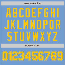 Load image into Gallery viewer, Custom Light Blue Yellow Authentic Baseball Jersey