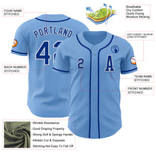 Load image into Gallery viewer, Custom Light Blue Royal-White Authentic Baseball Jersey
