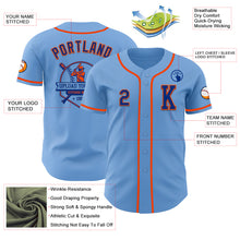 Load image into Gallery viewer, Custom Light Blue Royal-Orange Authentic Baseball Jersey