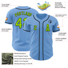 Load image into Gallery viewer, Custom Light Blue Neon Green-Black Authentic Baseball Jersey