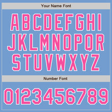 Load image into Gallery viewer, Custom Light Blue Pink-White Authentic Baseball Jersey