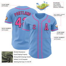 Load image into Gallery viewer, Custom Light Blue Pink-Black Authentic Baseball Jersey