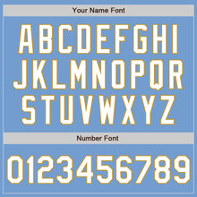 Load image into Gallery viewer, Custom Light Blue White-Old Gold Authentic Baseball Jersey