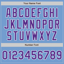 Load image into Gallery viewer, Custom Light Blue Purple-White Authentic Baseball Jersey