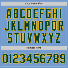 Load image into Gallery viewer, Custom Light Blue Green-Gold Authentic Baseball Jersey