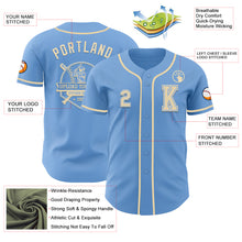 Load image into Gallery viewer, Custom Light Blue Cream Authentic Baseball Jersey