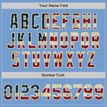 Load image into Gallery viewer, Custom Light Blue Vintage USA Flag-Cream Authentic Baseball Jersey