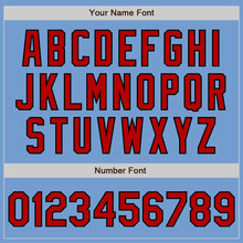 Load image into Gallery viewer, Custom Light Blue Red-Black Authentic Baseball Jersey