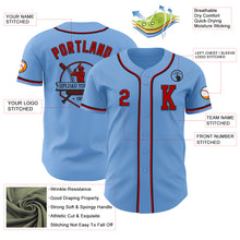 Load image into Gallery viewer, Custom Light Blue Red-Black Authentic Baseball Jersey