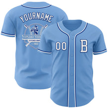 Load image into Gallery viewer, Custom Light Blue White-Royal Authentic Baseball Jersey