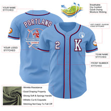Load image into Gallery viewer, Custom Light Blue Royal-Red Authentic Baseball Jersey