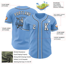 Load image into Gallery viewer, Custom Light Blue White-Black Authentic Baseball Jersey