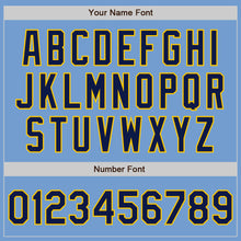 Load image into Gallery viewer, Custom Light Blue Navy-Yellow Authentic Baseball Jersey