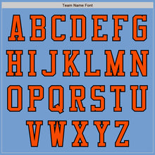Load image into Gallery viewer, Custom Light Blue Orange-Black Authentic Baseball Jersey