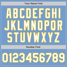 Load image into Gallery viewer, Custom Light Blue White-Yellow Authentic Baseball Jersey