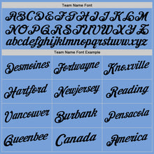 Load image into Gallery viewer, Custom Light Blue Black Authentic Throwback Basketball Jersey