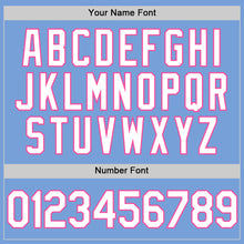 Load image into Gallery viewer, Custom Light Blue White-Pink Authentic Throwback Basketball Jersey